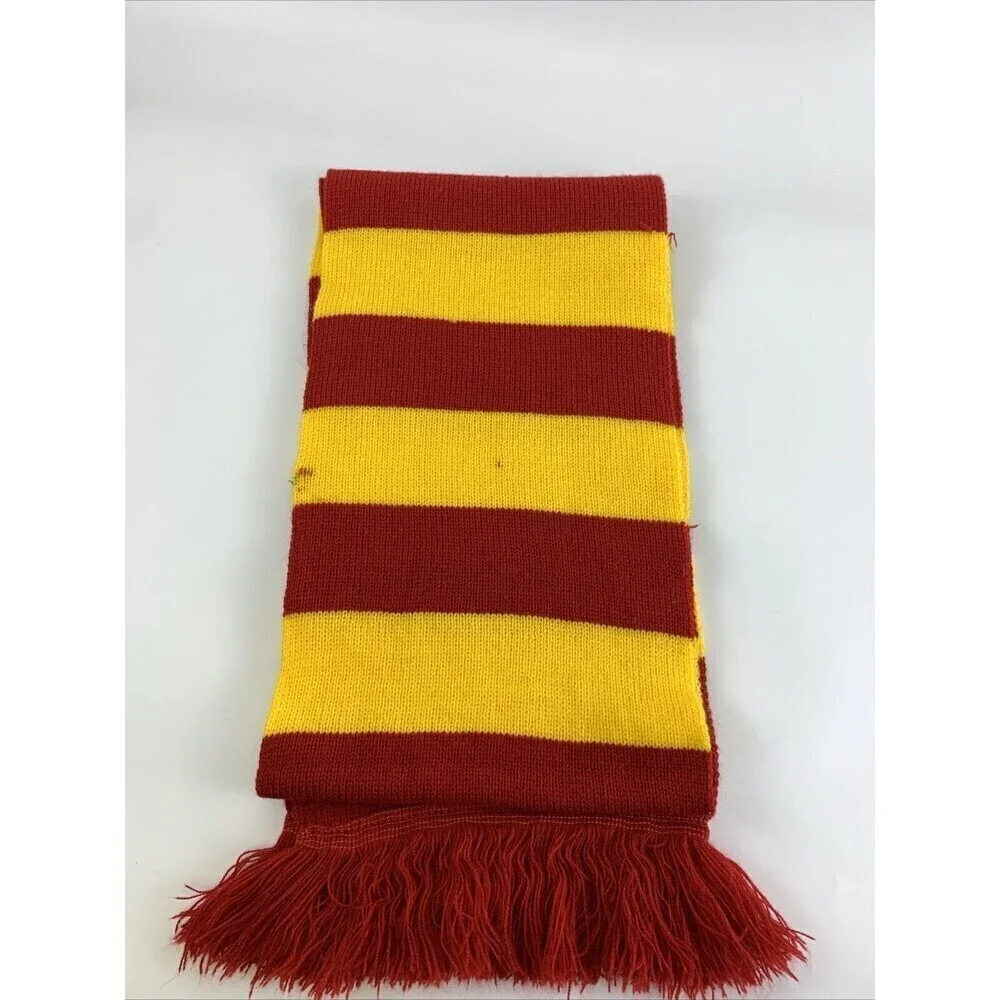 BOGO Harry Potter Gryffindor Striped Scarf Knit Fringe Patch One Size Red Yellow
